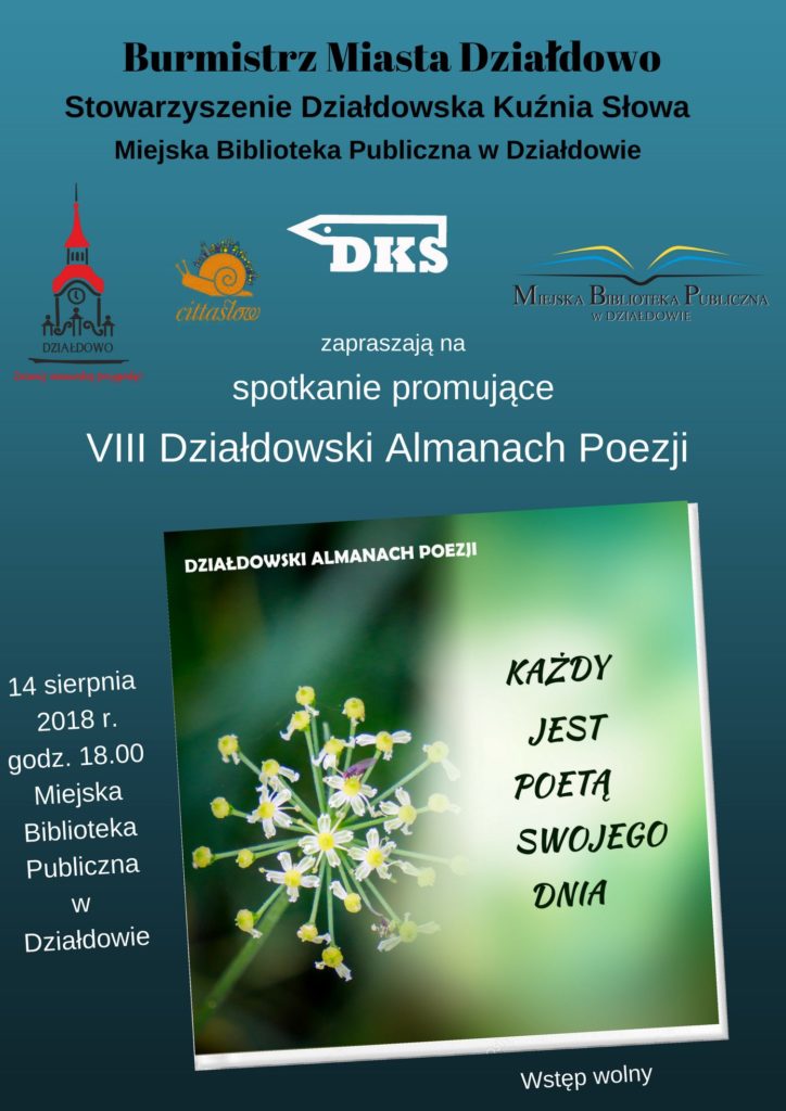 Zapraszamy na promocję Działdowskiego Almanachu Poezji