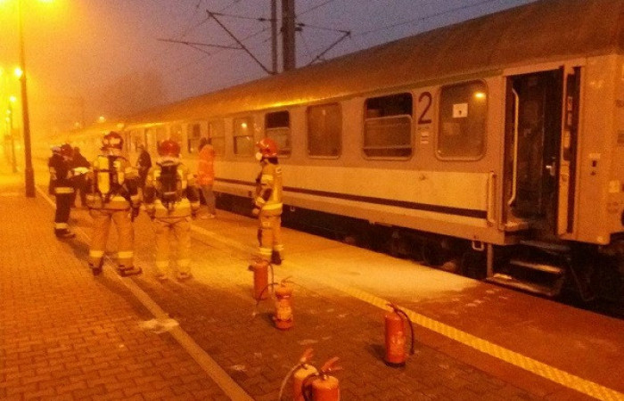 Pożar w wagonie kolejowym