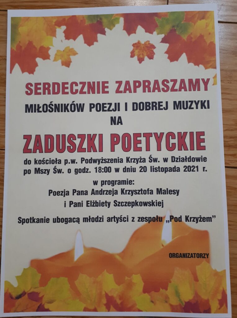 Zapraszamy na "Zaduszki Poetyckie"