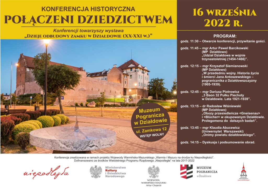 plakat promujący konferencję i wystawę „Połączeni dziedzictwem”