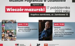 plakat informujący o "Wieczorze mazurskim" w muzeum