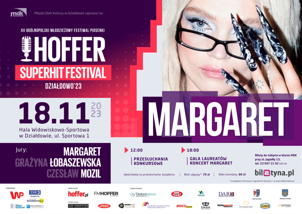 plakat informujący o festiwalu Hoffer Superhit Festival 2023