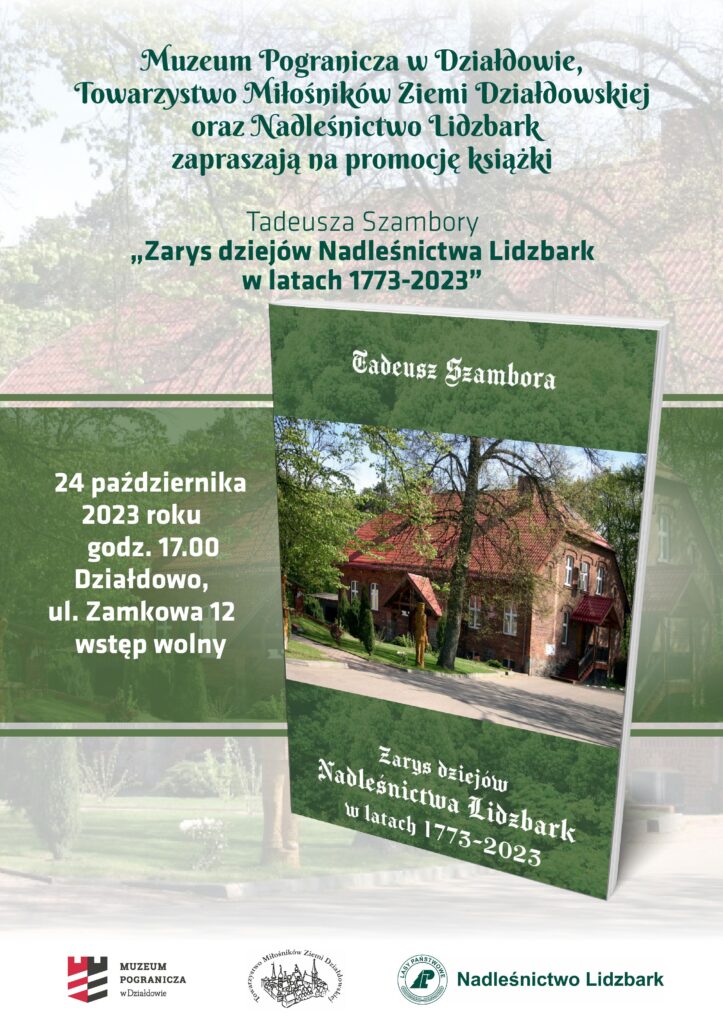 plakat, promujący spotkanie autorskie z Tadeuszem Szamborą w Muzeum Pogranicza