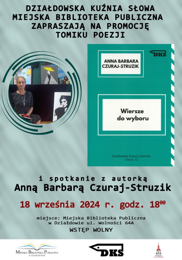 plakat informujący o promocji tomiku poezji Anny Barbary Czuraj-Struzik